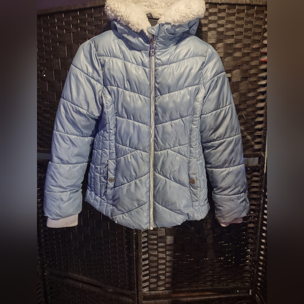 Michael Kors Girls Size 16 Blue Quilted Puffer Jacket